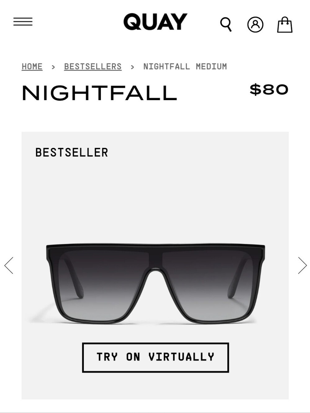 Quay Australia Nightfall Black Sunglasses